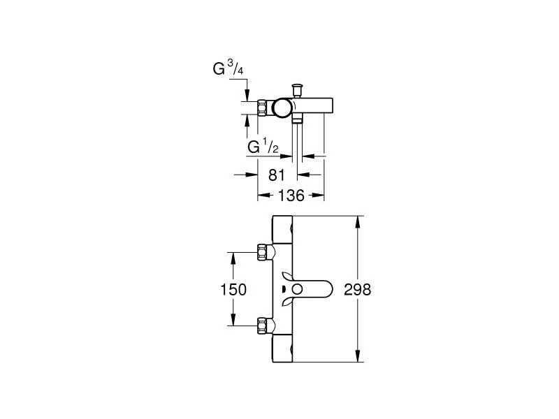 GROHE Badewannenarmatur Grotherm 800 Cosmopolitan 2 GROHE Badewannenarmatur Grotherm 800 Cosmopolitan – Bild 2