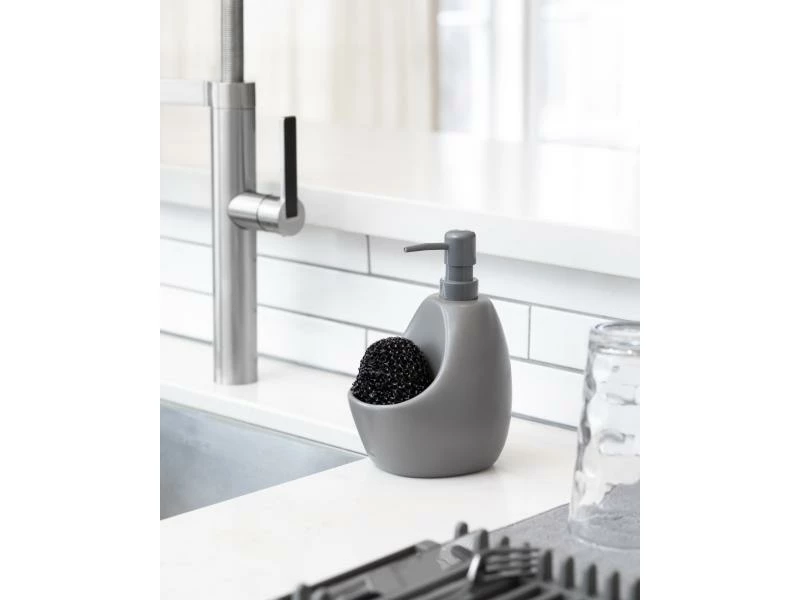 Umbra Seifenspender Joey mit Behälter für Schwamm, Grau 7 Umbra Seifenspender Joey mit Behälter für Schwamm, Grau – Bild 7