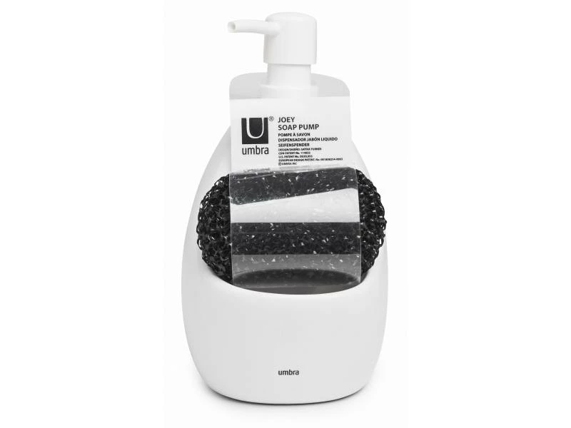 Umbra Seifenspender Joey mit Behälter für Schwamm, Weiss 4 Umbra Seifenspender Joey mit Behälter für Schwamm, Weiss – Bild 4