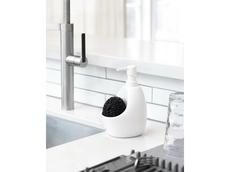 Umbra Seifenspender Joey mit Behälter für Schwamm, Weiss 8 Umbra Seifenspender Joey mit Behälter für Schwamm, Weiss – Bild 8