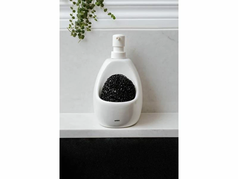 Umbra Seifenspender Joey mit Behälter für Schwamm, Weiss 7 Umbra Seifenspender Joey mit Behälter für Schwamm, Weiss – Bild 7