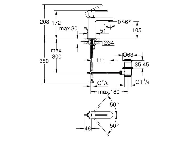 Lavaboarmatur GROHE Plus 1/2″ S-SIZE 2 Lavaboarmatur GROHE Plus 1/2″ S-SIZE – Bild 2