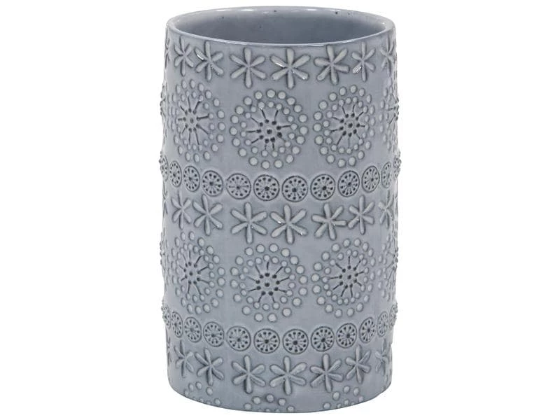 Spirella Zahnputzbecher Relief Grau, Porzellan 1 Spirella Zahnputzbecher Relief Grau, Porzellan