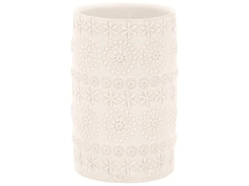 Spirella Zahnputzbecher Relief Weiss, Porzellan 1 Spirella Zahnputzbecher Relief Weiss, Porzellan