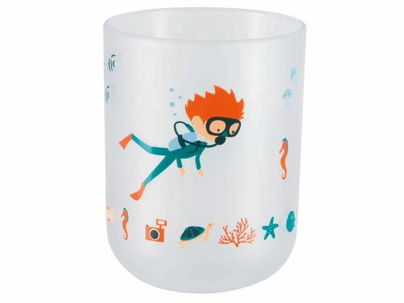 Spirella Zahnputzbecher Diver Blau/Orange/Weiss, Kunststoff 1 Spirella Zahnputzbecher Diver Blau/Orange/Weiss, Kunststoff