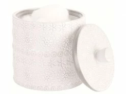 Spirella Aufbewahrungsdose Relief Weiss, Porzellan