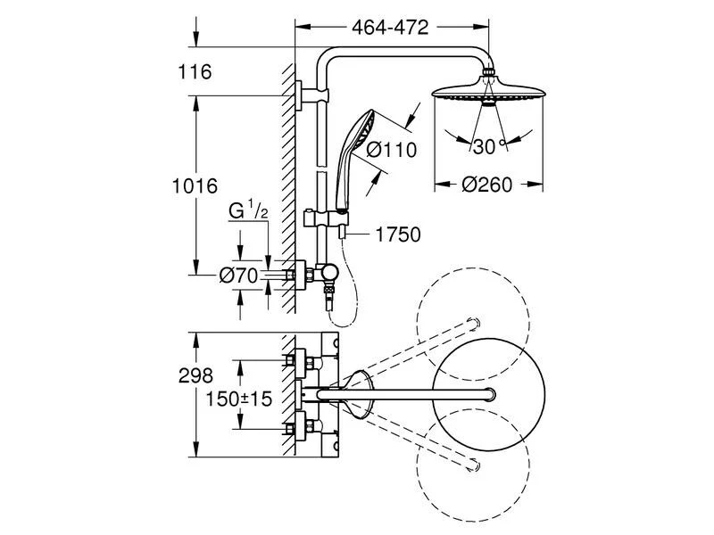 GROHE Duschsystem Euphoria 260 2 GROHE Duschsystem Euphoria 260 – Bild 2