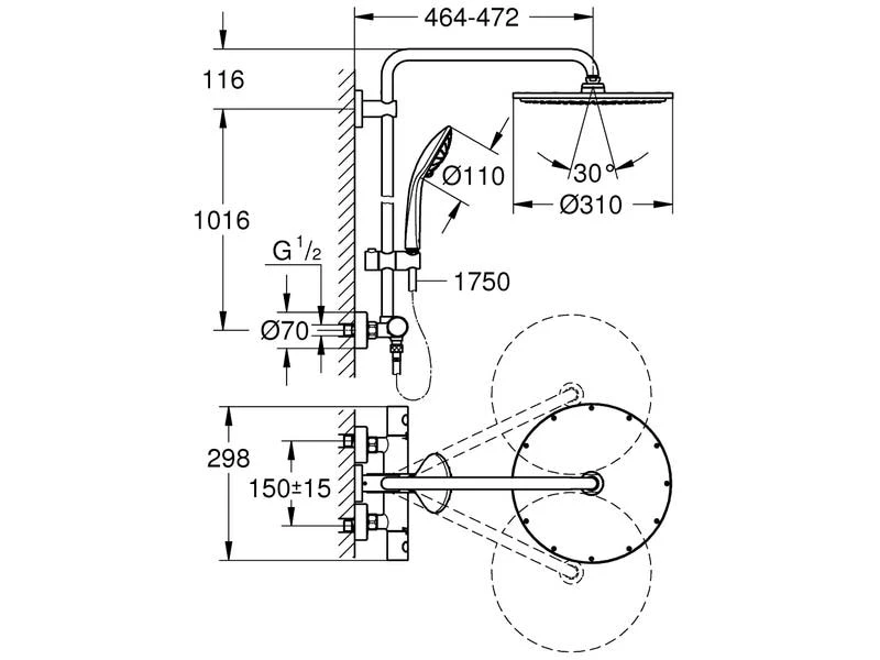 GROHE Duschsystem Euphoria 310 XXL 2 GROHE Duschsystem Euphoria 310 XXL – Bild 2