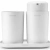 Brabantia Seifenspender-Set mit Zahnputzbecher und Schale Weiss