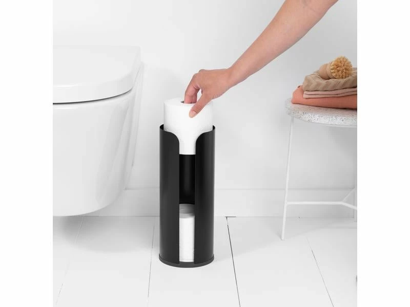 Brabantia Toilettenpapierhalter für 3 Rollen, Schwarz matt 6 Brabantia Toilettenpapierhalter für 3 Rollen, Schwarz matt – Bild 6