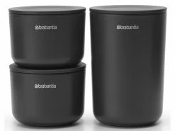 Brabantia Aufbewahrungsdose im 3er Set, Schwarz