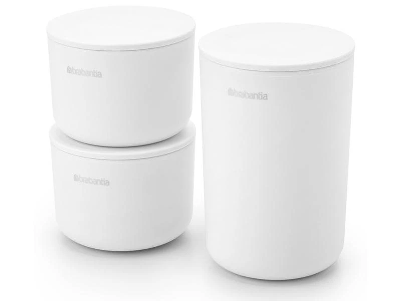 Brabantia Aufbewahrungsdose im 3er Set, Weiss 2 Brabantia Aufbewahrungsdose im 3er Set, Weiss – Bild 2