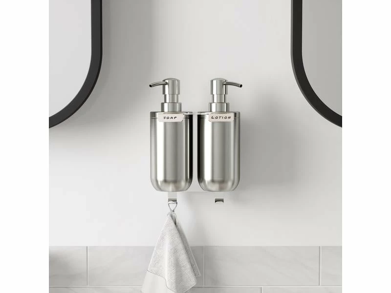 Umbra Doppelspender Junip aus Edelstahl, Silber 4 Umbra Doppelspender Junip aus Edelstahl, Silber – Bild 4