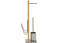 Wenko Toilettengarnitur Portofino mit Zeitungshalter, Natur