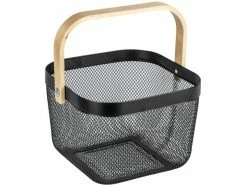 Wenko Bad-Utensilienhalter Bambusa Schwarz, mit Griff