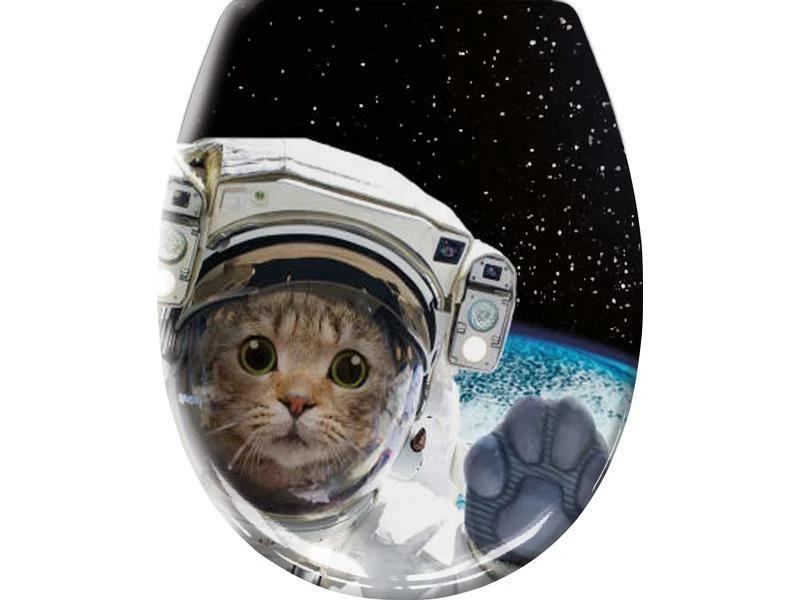Kleine Wolke Toilettensitz Cosmo Cat mit Absenkautomatik, Mehrfarbig 1 Kleine Wolke Toilettensitz Cosmo Cat mit Absenkautomatik, Mehrfarbig