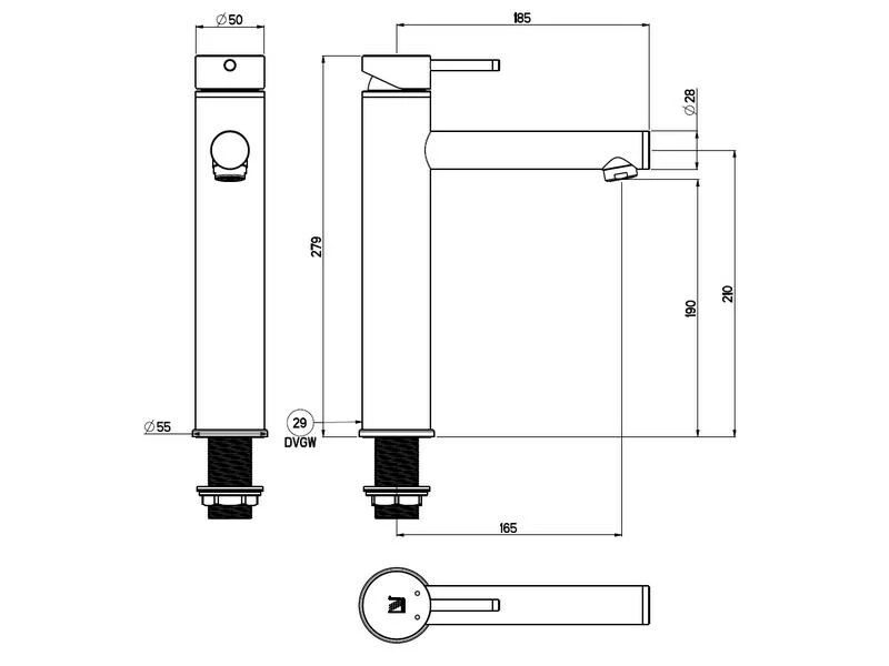 Nikles Lavaboarmatur Carbon 2 Nikles Lavaboarmatur Carbon – Bild 2