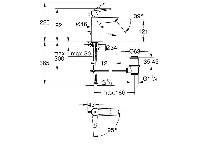 GROHE Lavaboarmatur Start 1/2" M-Size 4 GROHE Lavaboarmatur Start 1/2" M-Size – Bild 4