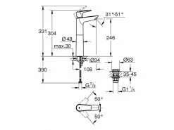 GROHE Lavaboarmatur Start Edge 1/2" XL-Size -Angebote Bad & Sanitär Store 206848257 xxl