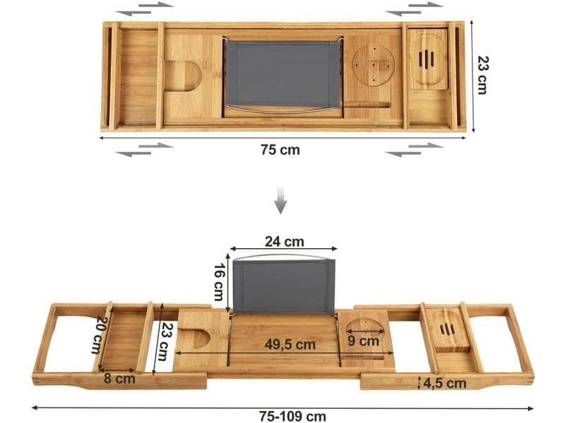 Songmics Bad-Utensilienhalter ausziehbar Braun 4 Songmics Bad-Utensilienhalter ausziehbar Braun – Bild 4