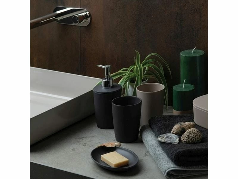 Spirella Zahnputzbecher Takeo Grau 2 Spirella Zahnputzbecher Takeo Grau – Bild 2