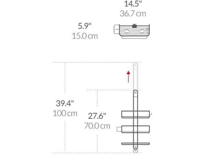 Simplehuman Duschmittelhalter Shower Caddy 70 - 100 cm, Silber 6 Simplehuman Duschmittelhalter Shower Caddy 70 - 100 cm, Silber – Bild 6