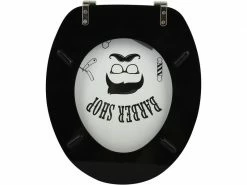 MSV Toilettensitz Barber Shop Schwarz/Beige 8 MSV Toilettensitz Barber Shop Schwarz/Beige -Angebote Bad & Sanitär Store 211312586 xxl