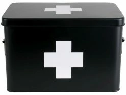 Present time Erste Hilfe Schrank gross 31.5 x 21 cm, Schwarz matt