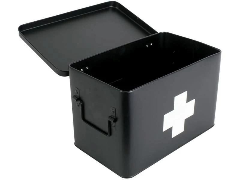 Present time Erste Hilfe Schrank gross 31.5 x 21 cm, Schwarz matt 2 Present time Erste Hilfe Schrank gross 31.5 x 21 cm, Schwarz matt – Bild 2