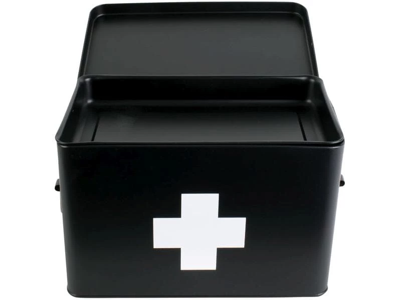 Present time Erste Hilfe Schrank gross 31.5 x 21 cm, Schwarz matt 3 Present time Erste Hilfe Schrank gross 31.5 x 21 cm, Schwarz matt – Bild 3