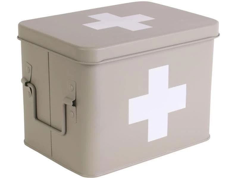 Present time Erste Hilfe Schrank klein 21.5 x 16 cm, Grau matt 2 Present time Erste Hilfe Schrank klein 21.5 x 16 cm, Grau matt – Bild 2