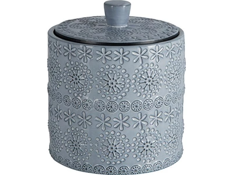 Spirella Aufbewahrungsdose Relief Grau, Porzellan 1 Spirella Aufbewahrungsdose Relief Grau, Porzellan