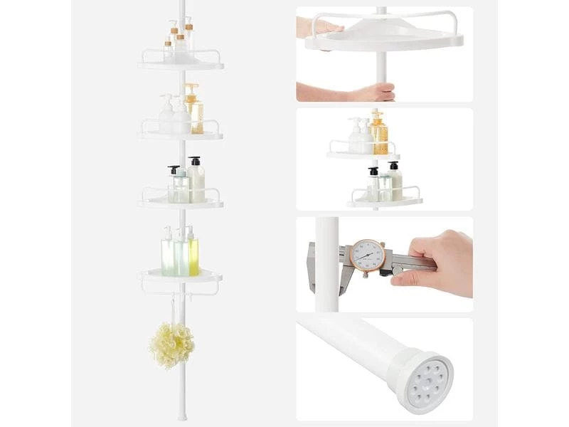 Songmics Duschmittelhalter mit Ablagen Weiss, Stahlrohr 4 Songmics Duschmittelhalter mit Ablagen Weiss, Stahlrohr – Bild 4