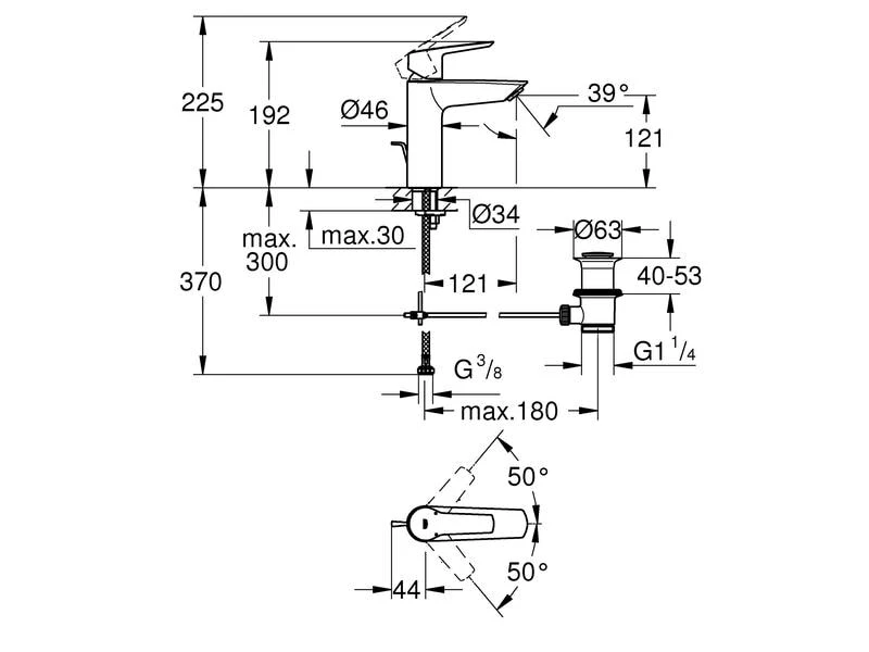 GROHE Lavaboarmatur QuickFix Start M-Size chrom 2 GROHE Lavaboarmatur QuickFix Start M-Size chrom – Bild 2