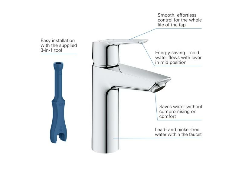 GROHE Lavaboarmatur QuickFix Start M-Size chrom 5 GROHE Lavaboarmatur QuickFix Start M-Size chrom – Bild 5