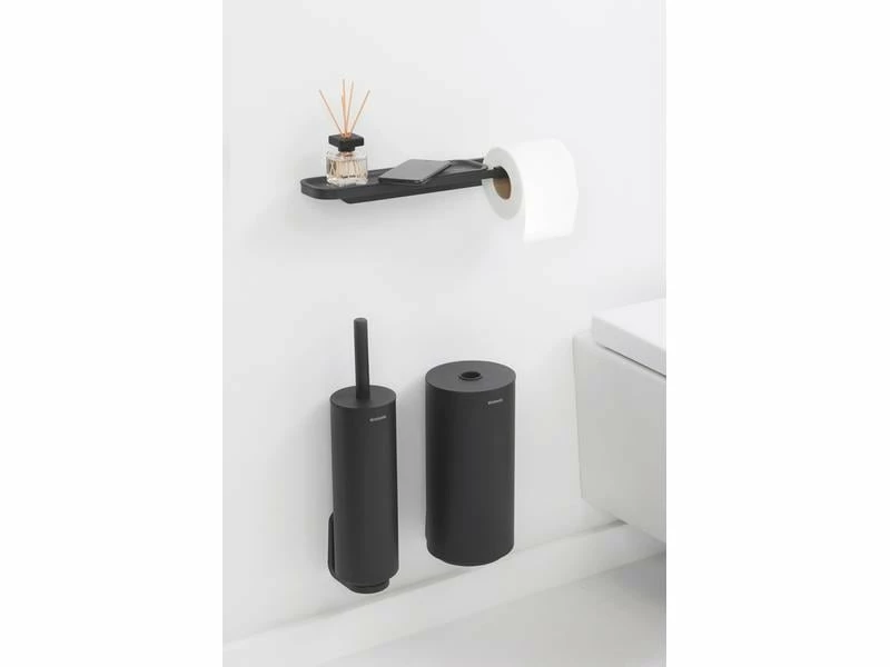 Brabantia Toilettenpapierhalter Mindset mit Ablage Anthrazit 5 Brabantia Toilettenpapierhalter Mindset mit Ablage Anthrazit – Bild 5