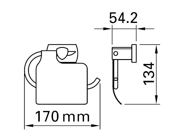 BIASCA Toilettenpapierhalter 5.4 x 17 x 13.4 cm Chrom 3 BIASCA Toilettenpapierhalter 5.4 x 17 x 13.4 cm Chrom – Bild 3