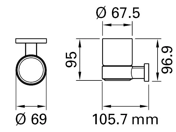 BIASCA Glashalter 9.6 x 6.9 x 10.5 cm Chrom 3 BIASCA Glashalter 9.6 x 6.9 x 10.5 cm Chrom – Bild 3