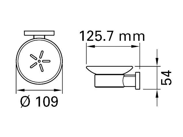 BIASCA Glashalter 10.9 x 12.5 x 5.4 cm Glas, Chrom 3 BIASCA Glashalter 10.9 x 12.5 x 5.4 cm Glas, Chrom – Bild 3