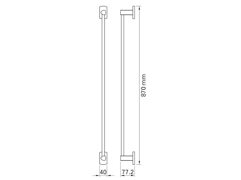 BIASCA Handtuchhalter 7.7 x 87 x 4 cm Chrom 2 BIASCA Handtuchhalter 7.7 x 87 x 4 cm Chrom – Bild 2