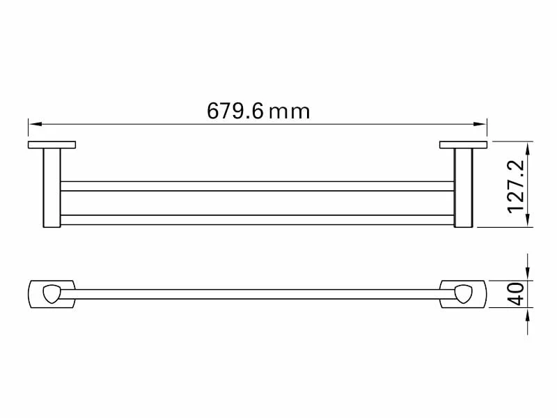 BIASCA Handtuchhalter Doppelstange 68 cm, schwarz matt 2 BIASCA Handtuchhalter Doppelstange 68 cm, schwarz matt – Bild 2