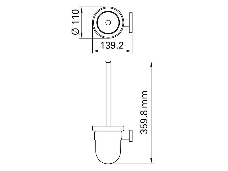 BIASCA Toilettenbürste 11 x 13.9 x 35.6 CM verchromt 2 BIASCA Toilettenbürste 11 x 13.9 x 35.6 CM verchromt – Bild 2