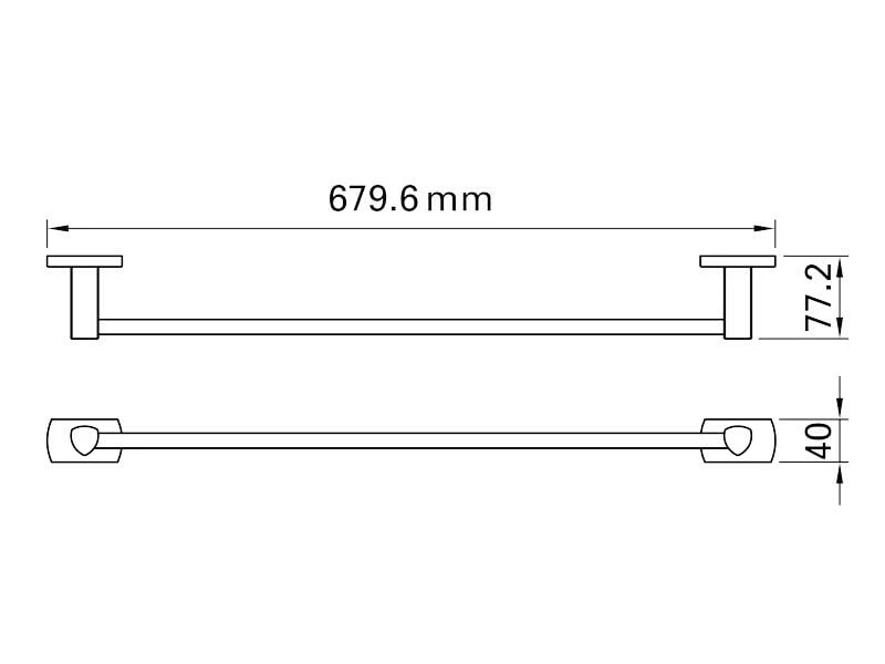 BIASCA Handtuchhalter 68 cm, schwarz matt 2 BIASCA Handtuchhalter 68 cm, schwarz matt – Bild 2