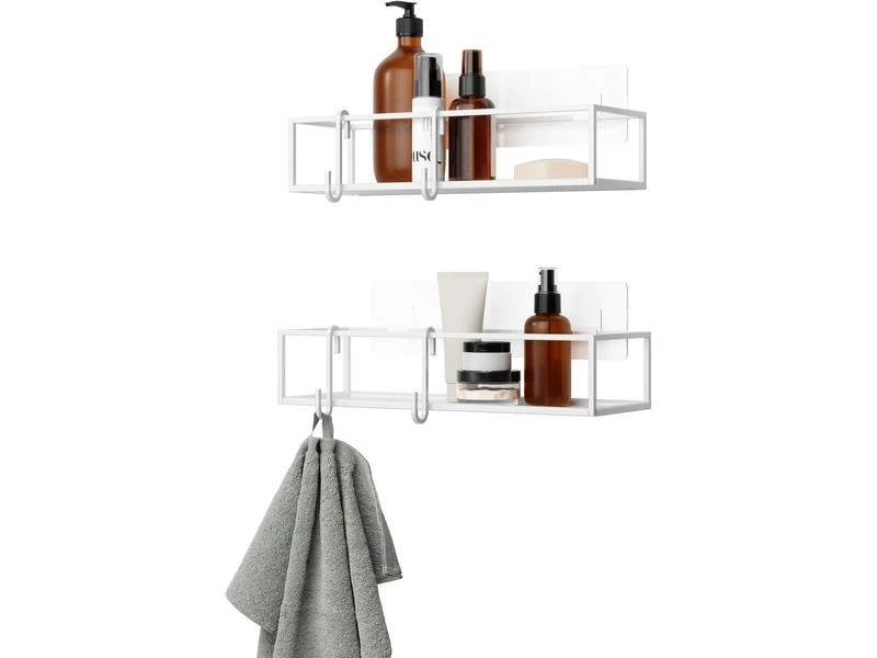 Umbra Duschmittelhalter Cubiko 2er Set, Weiss, Stahl 4 Umbra Duschmittelhalter Cubiko 2er Set, Weiss, Stahl – Bild 4