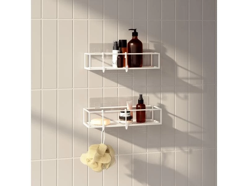 Umbra Duschmittelhalter Cubiko 2er Set, Weiss, Stahl 5 Umbra Duschmittelhalter Cubiko 2er Set, Weiss, Stahl – Bild 5