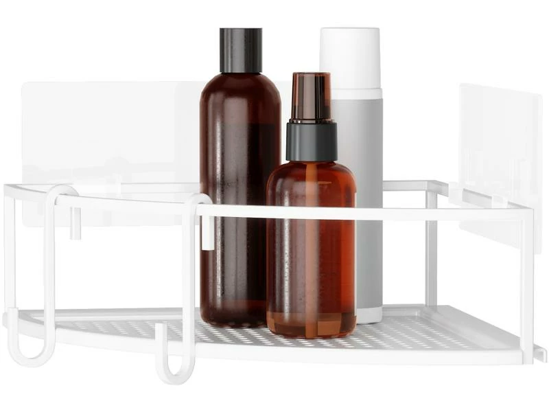 Umbra Eckduschablage Cubiko 2er Set, Weiss, Stahl 2 Umbra Eckduschablage Cubiko 2er Set, Weiss, Stahl – Bild 2