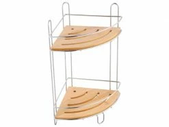 MSV Badezimmerregal Braun/Silber