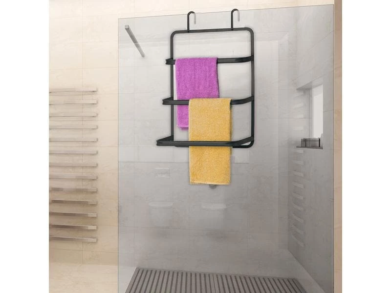 MSV Handtuchhalter 42 x 22 x 68.5 cm, Schwarz 2 MSV Handtuchhalter 42 x 22 x 68.5 cm, Schwarz – Bild 2