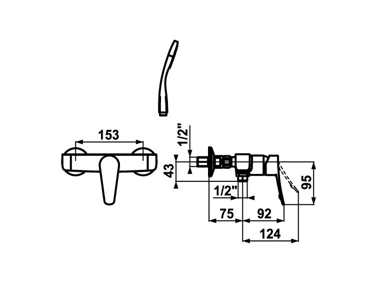 KWC Duscharmatur-Set ACTIVO mit Hebelmischer 2 KWC Duscharmatur-Set ACTIVO mit Hebelmischer – Bild 2