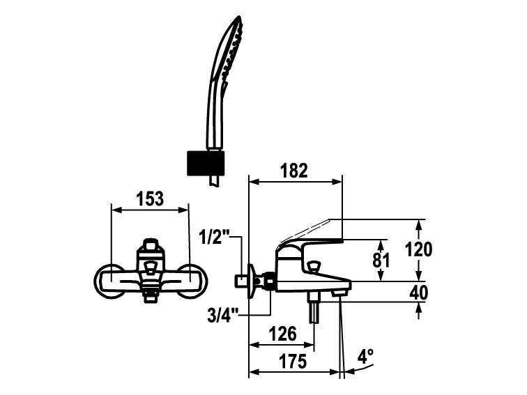 KWC Badewannenarmatur DOMO mit Hebelmischer 2 KWC Badewannenarmatur DOMO mit Hebelmischer – Bild 2
